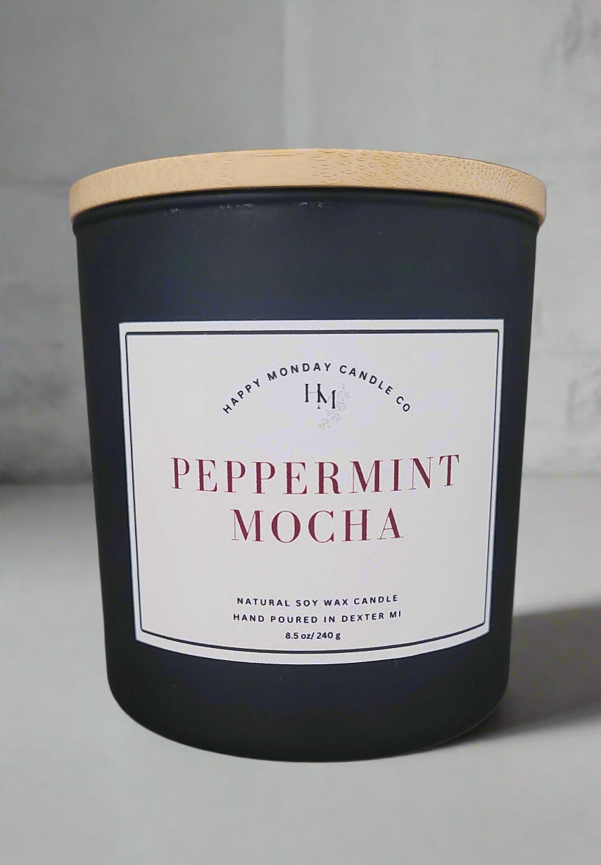 Peppermint Mocha Soy Wax Candle -8.5 oz