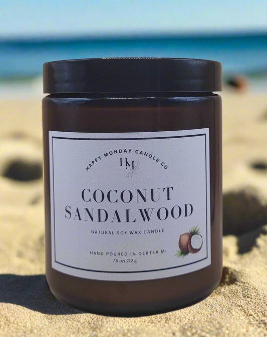 Coconut Sandalwood - Soy Wax Candle - 7.5 oz